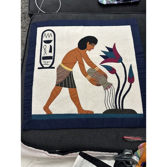 antique egyptian Appliqués, 18”X18” - Picture 3 of 4